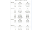 Spring 2022 U-10 Schedule