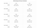 Spring 2022 U-14 Schedule